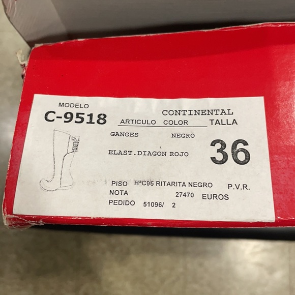 Wonders Continental Over-The-Knee Boots Black/Agon Elast Diagon Red Size: 6 - Picture 7 of 8